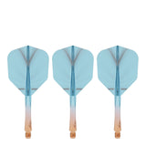 Caliburn SUP Flights - Moulded Shaft and Flight -  Standard No6 - Feather - Orange & Blue