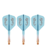 Caliburn SUP Flights - Moulded Shaft and Flight -  Standard No6 - Dragon - Orange & Blue