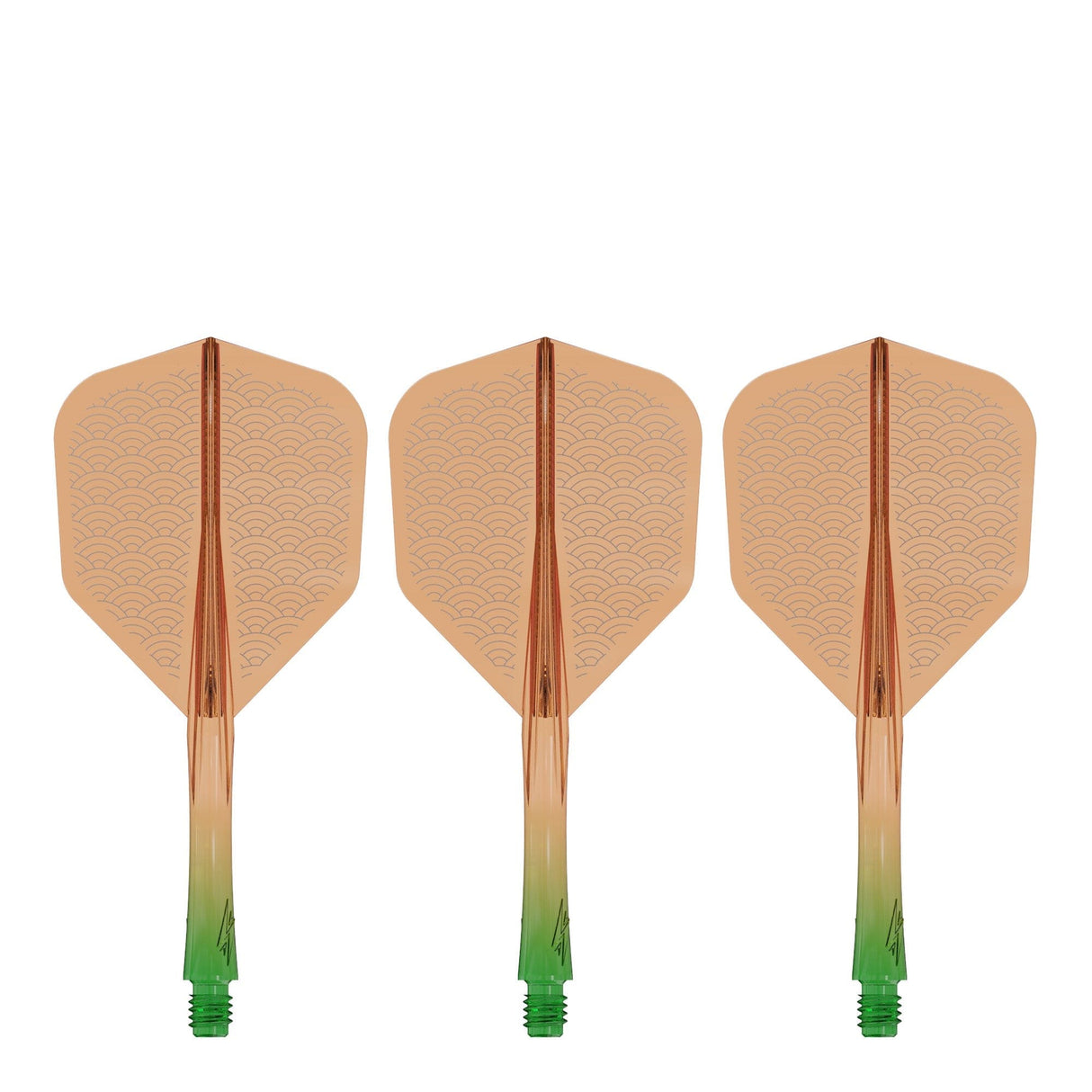 Caliburn SUP Flights - Moulded Shaft and Flight -  Standard No6 - Waves - Green & Orange