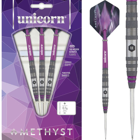 Unicorn Amethyst Darts - Steel Tip - Utech - Style 2 - Sandblasted 19g