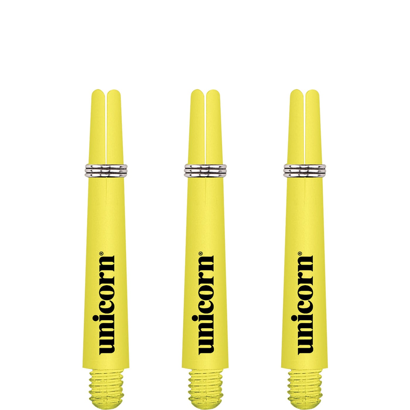 Unicorn Gripper 3 Dart Shafts - Nylon Stems - Yellow - Flair Short