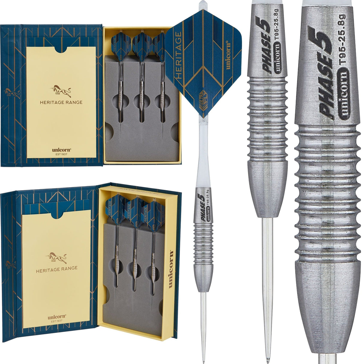 Unicorn Heritage Darts - Steel Tip - Phase 5 26g
