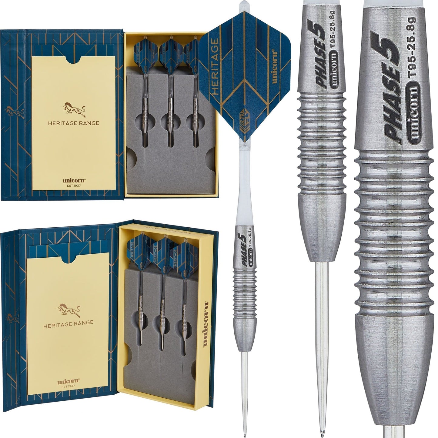 Unicorn Heritage Darts - Steel Tip - Phase 5 26g