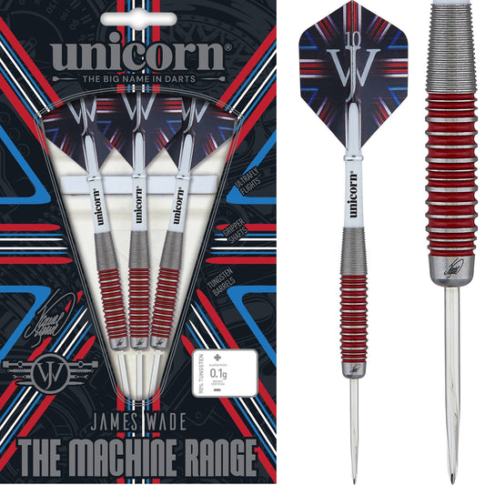 Unicorn James Wade Darts - Steel Tip - The Machine - Red Ringed 22g