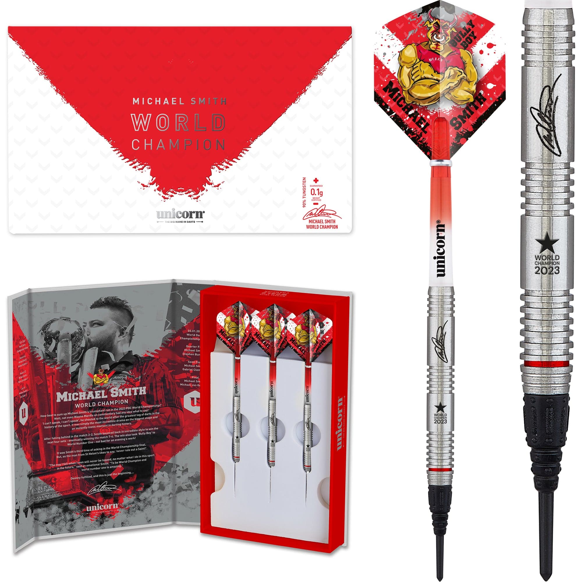 絶対的な信頼 Smith Michael Unicorn Darts World - Boy Bully - Tip Soft - ダーツ
