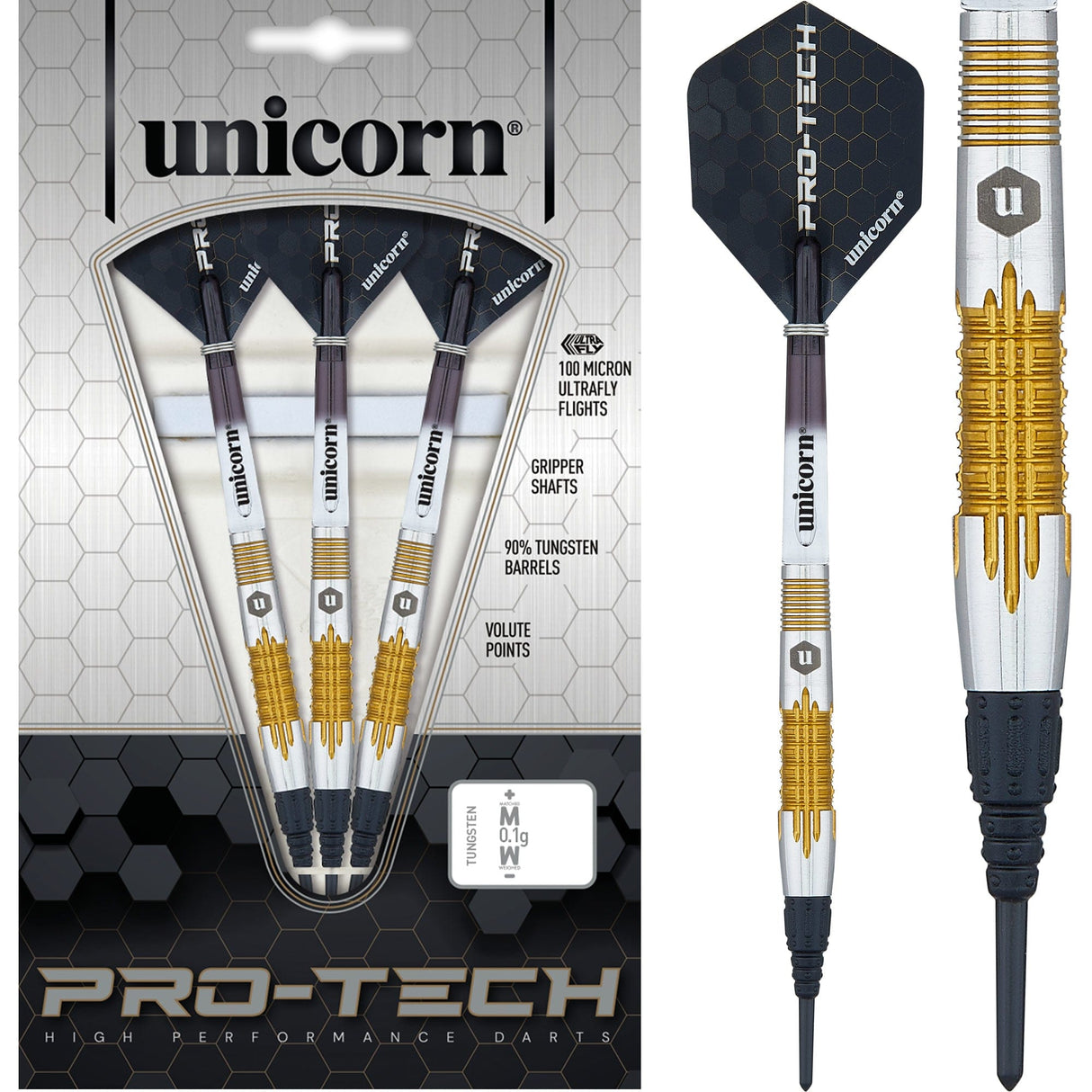 *Unicorn Protech Darts - Style 1 - Soft Tip - Gold Ring 17g