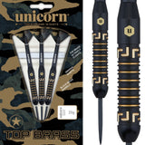 Unicorn Top Brass Darts - Steel Tip - Style 1 - Black & Gold 20g