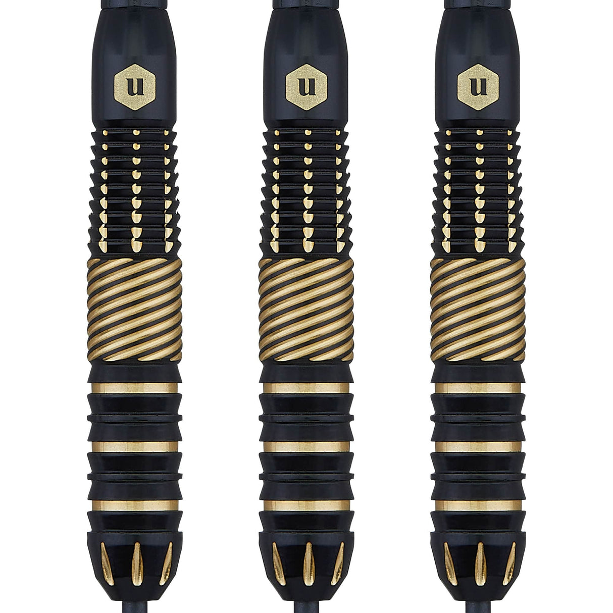 Unicorn Top Brass Darts - Steel Tip - Style 2 - Black & Gold 19g