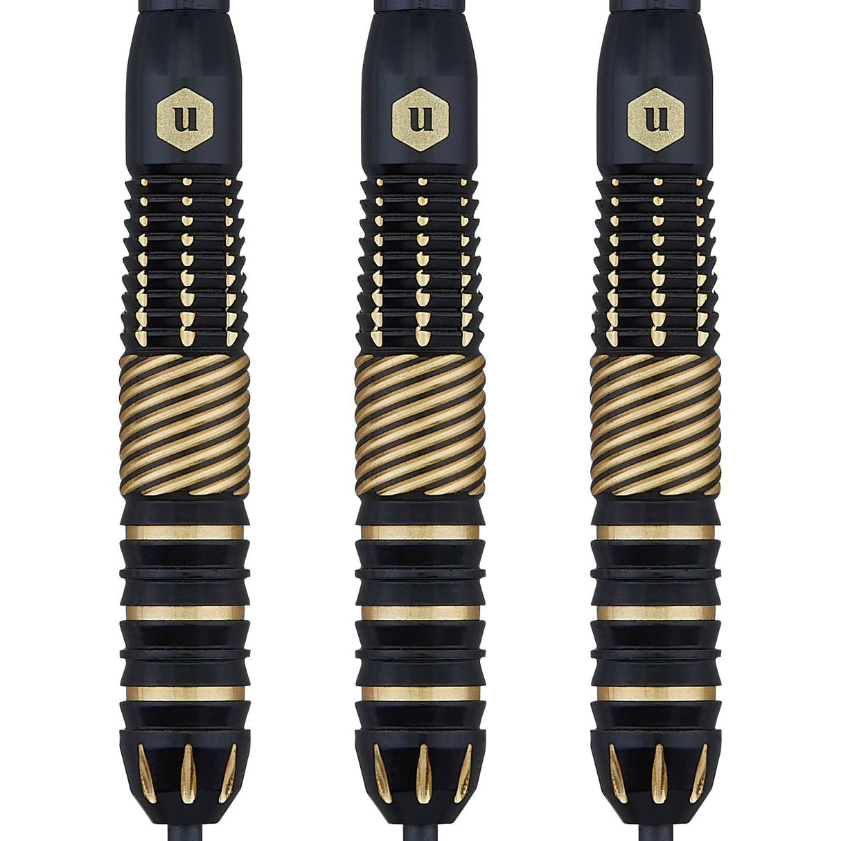 Unicorn Top Brass Darts - Steel Tip - Style 2 - Black & Gold 19g