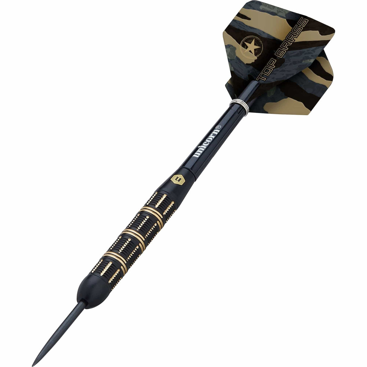 Unicorn Top Brass Darts - Steel Tip - Style 3 - Black & Gold 21g