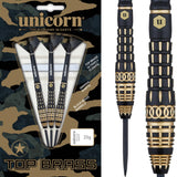 Unicorn Top Brass Darts - Steel Tip - Style 4 - Black & Gold 20g