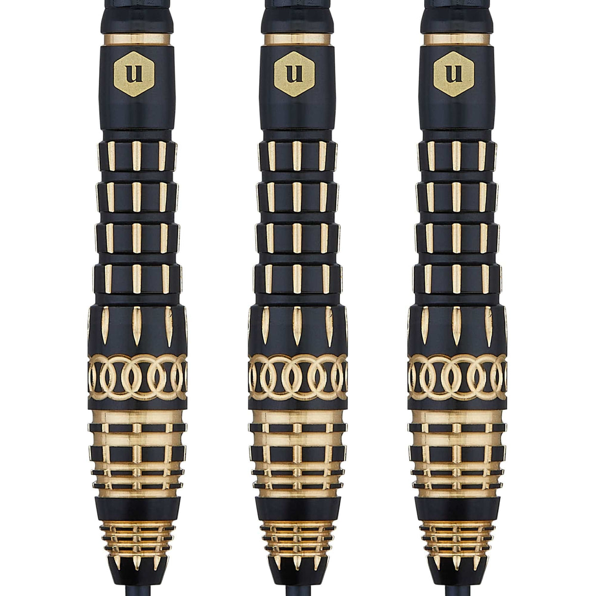 Unicorn Top Brass Darts - Steel Tip - Style 4 - Black & Gold 20g