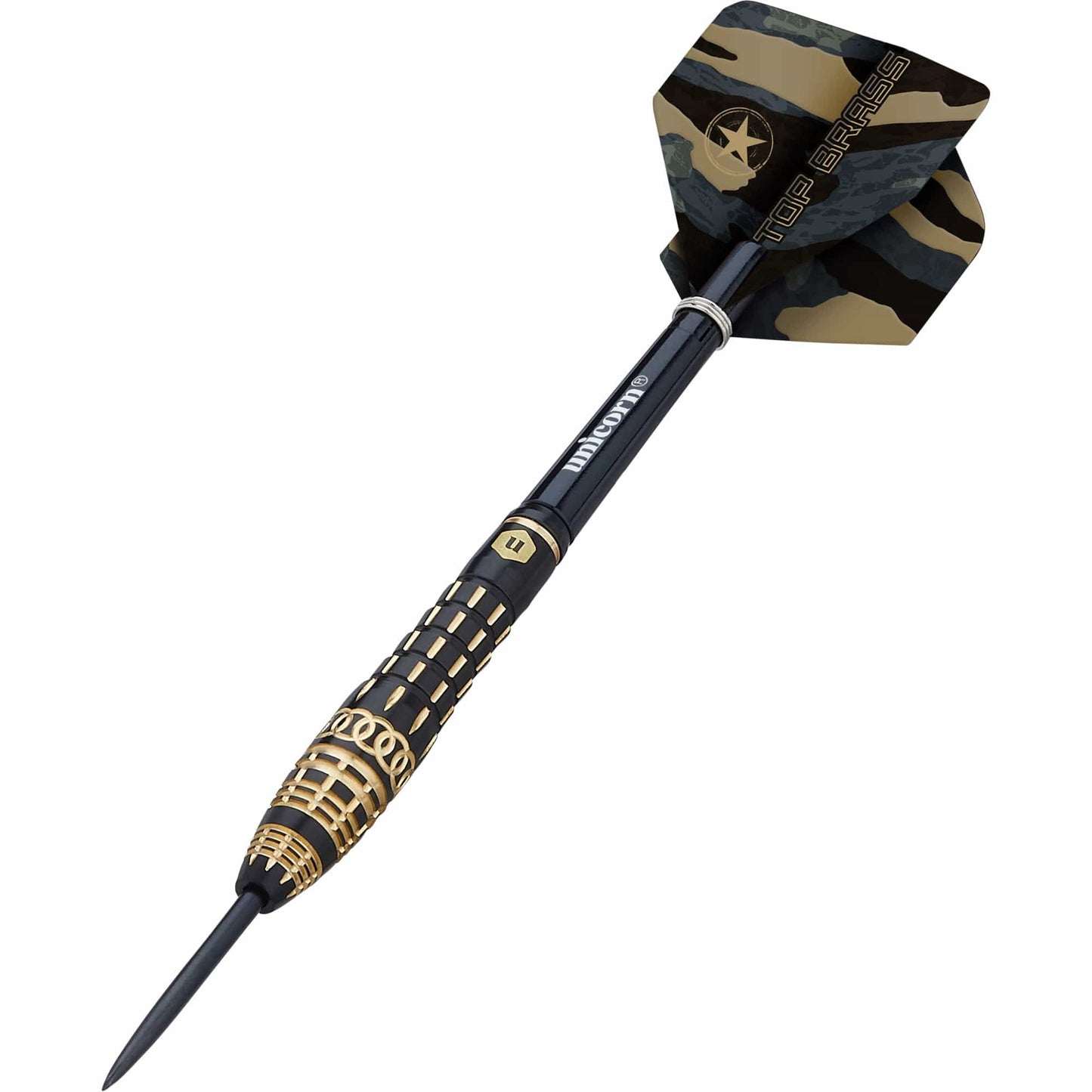Unicorn Top Brass Darts - Steel Tip - Style 4 - Black & Gold 20g