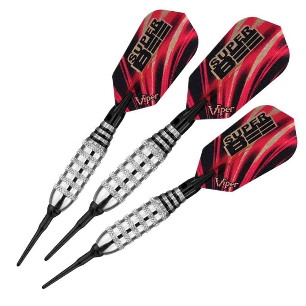 Viper Super Bee Darts - Soft Tip - Nickel Plated - Knurled Rings - Silver 16g