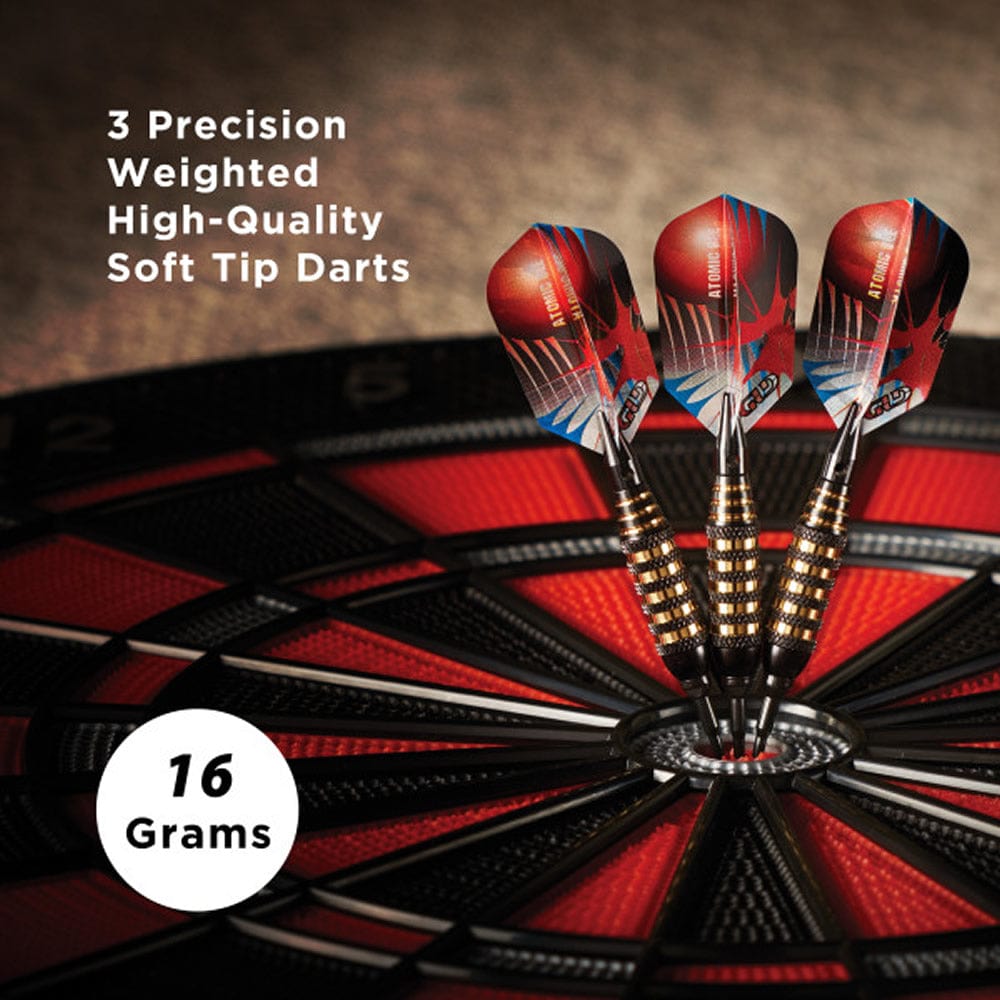 Viper Atomic Bee Darts - Soft Tip - Coated Alloy - Coloured Rings - Black 16g