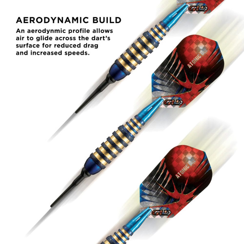 Viper Atomic Bee Darts - Soft Tip - Coated Alloy - Coloured Rings - Blue 16g
