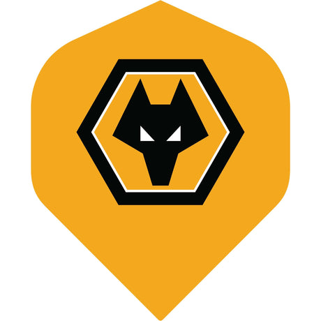 Wolverhampton Wanderers FC Dart Flights - 100 Micron - No2 - Std - Wolves - F1 - Yellow Crest