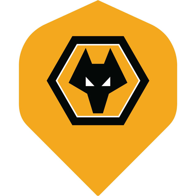 Wolverhampton Wanderers FC Dart Flights - 100 Micron - No2 - Std - Wolves - F1 - Yellow Crest