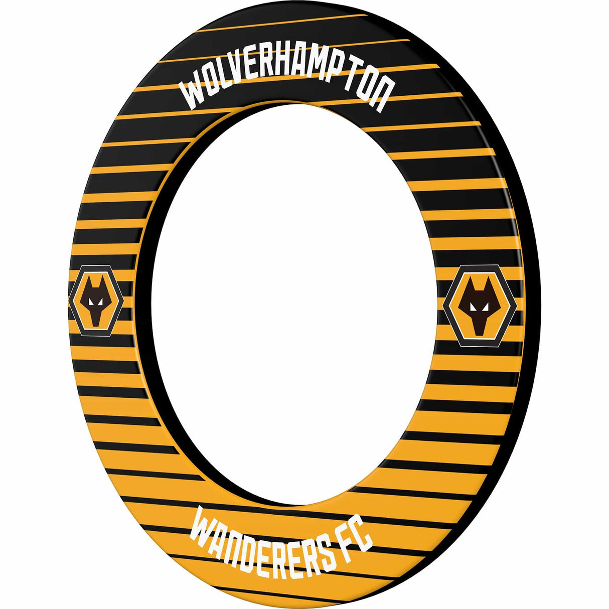 Wolverhampton Wanderers FC Dartboard Surround - Official Licensed - Wolves - S3 - Black - Stripe