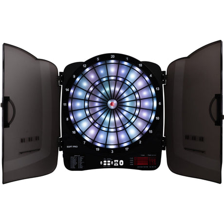 XQMax Electronic Dartboard in Cabinet - Mulitplayer - with 6 Darts - 48 Games - Bern