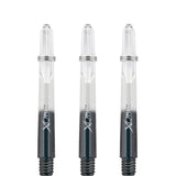 XQMax Gradient Polycarbonate Dart Shafts - with Logo - includes Springs - Transparent & Black Tweenie