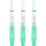 XQMax Gradient Polycarbonate Dart Shafts - with Logo - includes Springs - Transparent & Green Medium