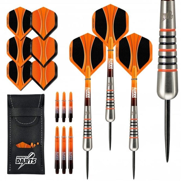 *Perfect Darts - Steel Tip - 90% Tungsten - Solarfox 2 - Bomb - Black & Orange