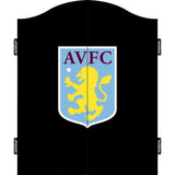 Aston Villa FC Dartboard Cabinet - Official Licensed - AVFC - C3 - Black - Black Crest