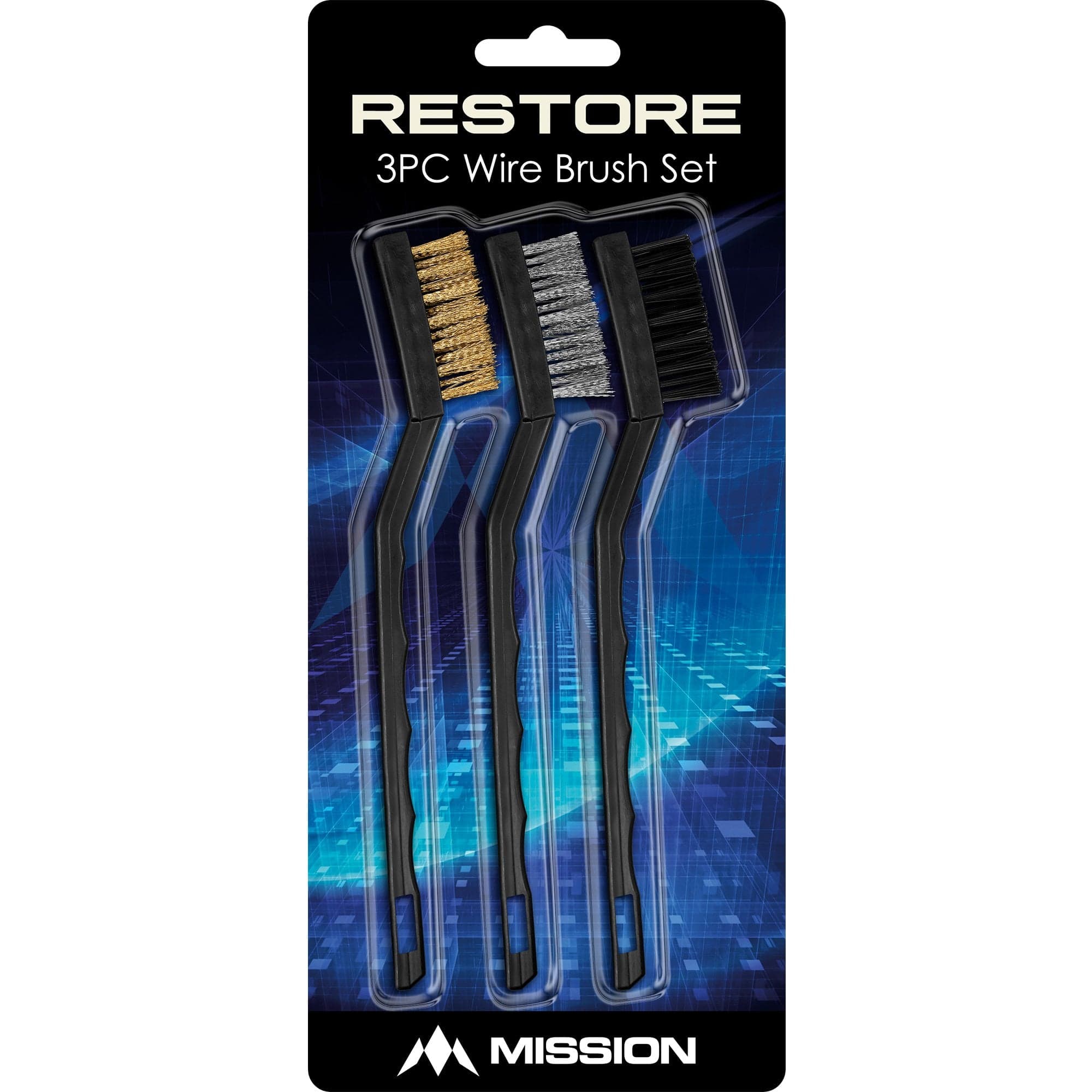 Mission Restore - 3 Brush Cleaning Kit - Steel-Brass-Nylon