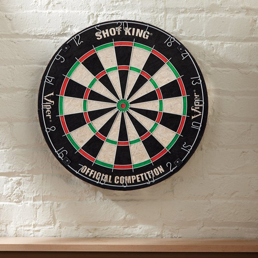Viper Shot King Sisal Dartboard - Round Wire System - with 6 Steel Tip Darts