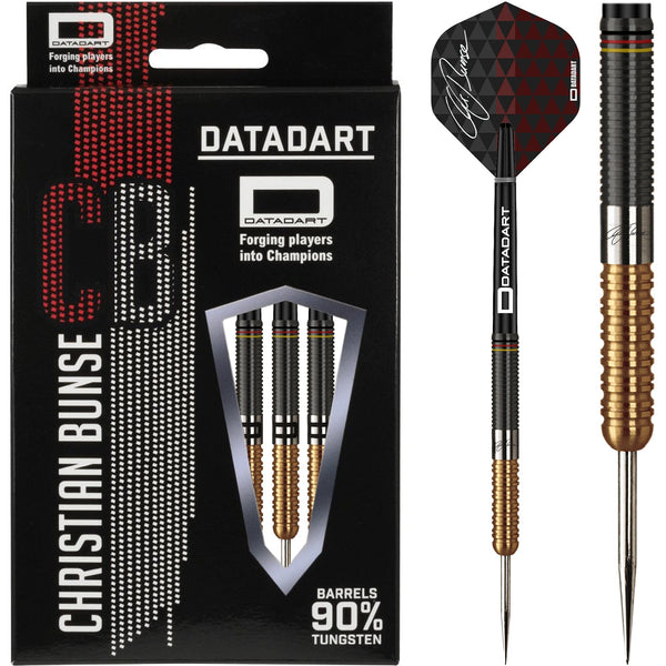 Datadart Christian Bunse Darts - Steel Tip - 90% - Black and Gold PVD