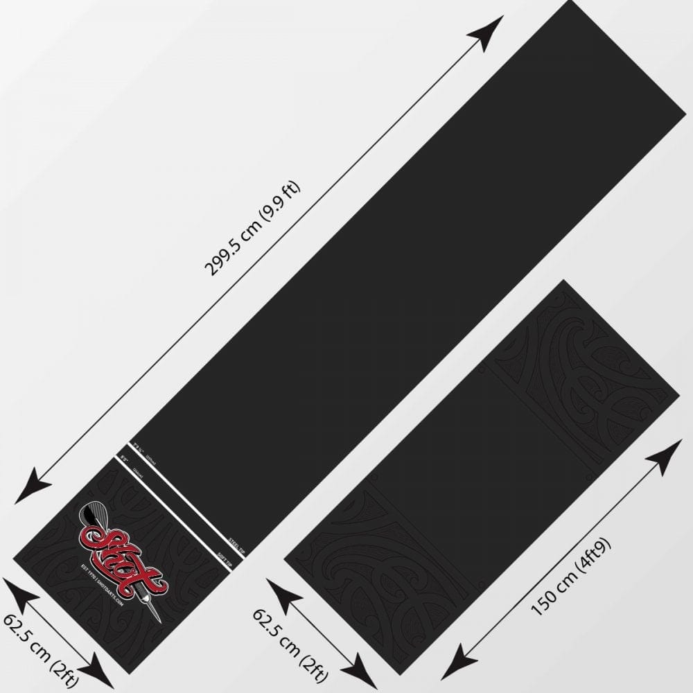 Shot T-Mat - Carpet Dart Mat - Floor Protection - 300cm x 60cm - Black
