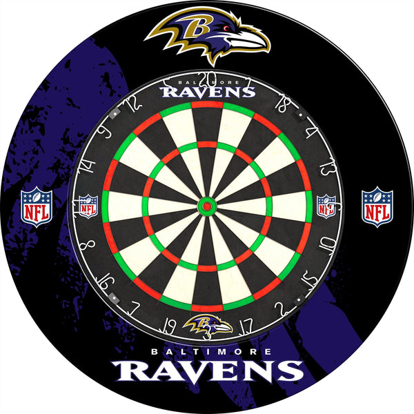 NFL - Printed Dartboard & Printed Surround - Official Licensed - Baltimore Ravens
