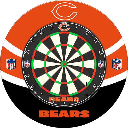 NFL - Printed Dartboard & Printed Surround - Official Licensed - Chicago Bears