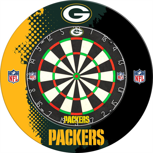 NFL - Printed Dartboard & Printed Surround - Official Licensed - Green Bay Packers
