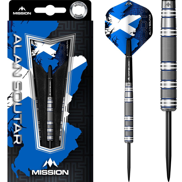 Mission Alan Soutar Darts - Steel Tip - Soots - Blue & White
