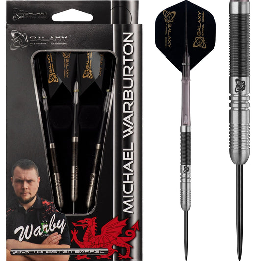 Galaxy Michael Warburton Darts - Steel Tip - Warby - Silver & Black