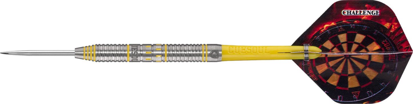 Cuesoul - Steel Tip Tungsten Darts - Challenge - Multi Ring - Tapered - Yellow