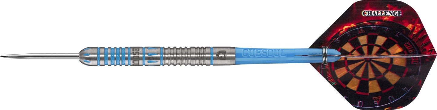 Cuesoul - Steel Tip Tungsten Darts - Challenge - Multi Ring - Mono - Blue