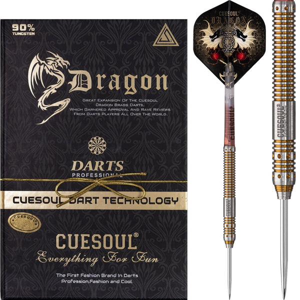 *Cuesoul - Steel Tip Tungsten Darts - Dragon - Gold