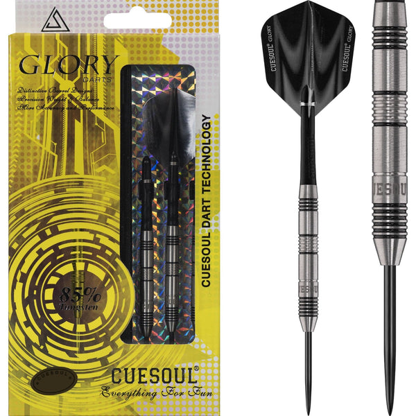 *Cuesoul - Steel Tip Tungsten Darts - Glory - Black Grooves - Micro Grip