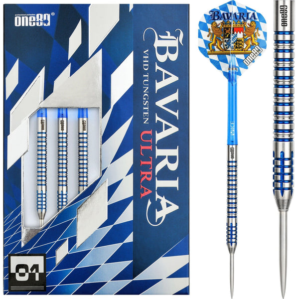 One80 Bavaria Ultra Long Darts - Steel Tip - S01 - Blue