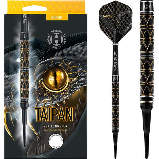 Harrows Taipan Darts - Soft Tip - Black & Gold 18g