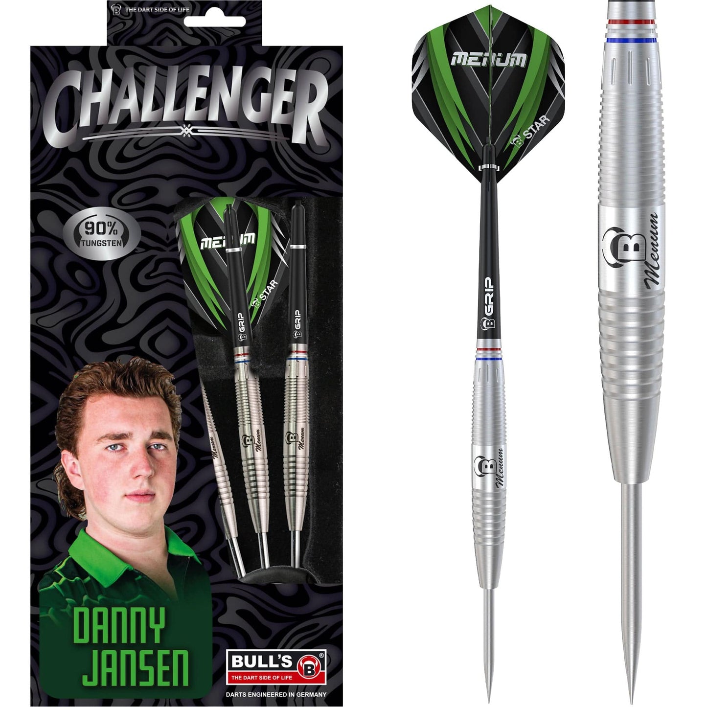 BULL'S Challenger Darts - Steel Tip - Danny Jansen - 26g 26g