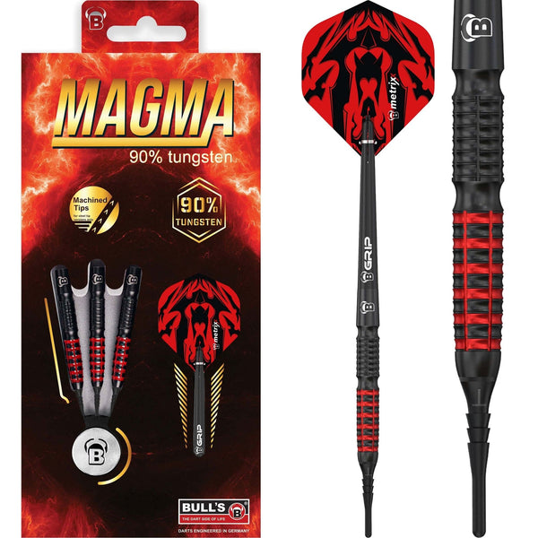 BULL'S Magma Darts - Soft Tip - Black and Red
