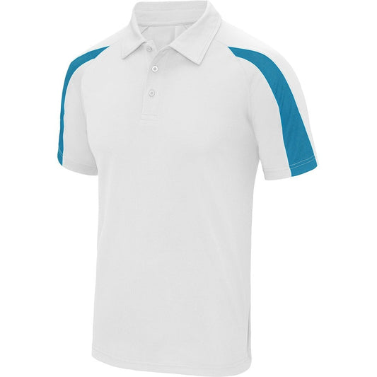 Dart Shirts - Polo Shirt - Just Cool Contrast - White with Blue 2XL