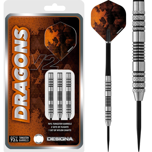 Designa Dragons 95 V2 Darts - Steel Tip - Knurled 22gPERS