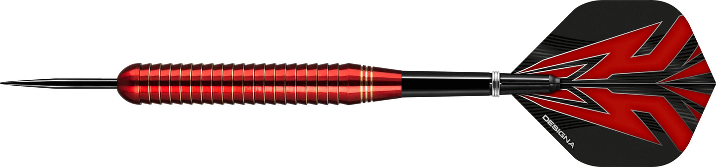 Designa Mako Darts - Steel Tip Electro Brass - Shark Grip - Red