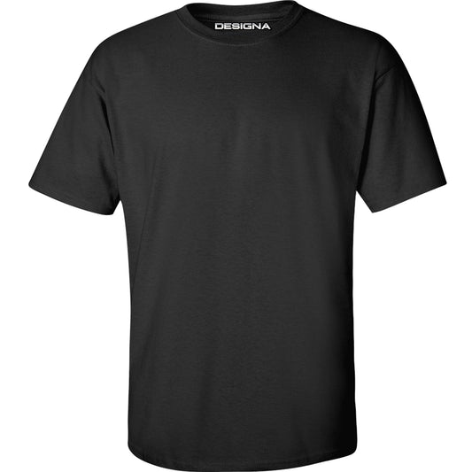 Designa - T Shirt - Heavyweight - Cotton - Plain Black 2XL