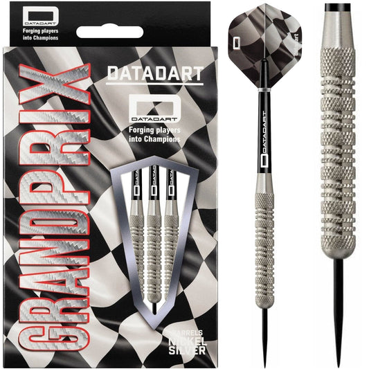 Datadart Grand Prix Darts - Steel Tip Nickel Silver - Knurled - 20g 20g